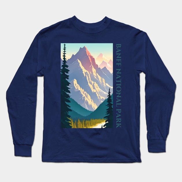 Banff national park Long Sleeve T-Shirt by Ghiblistrokes